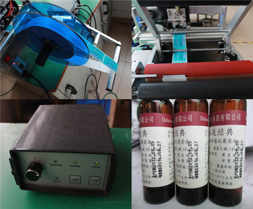 Benchtop labeling machine semi automatic round bottles labeller with batch number codes printer1